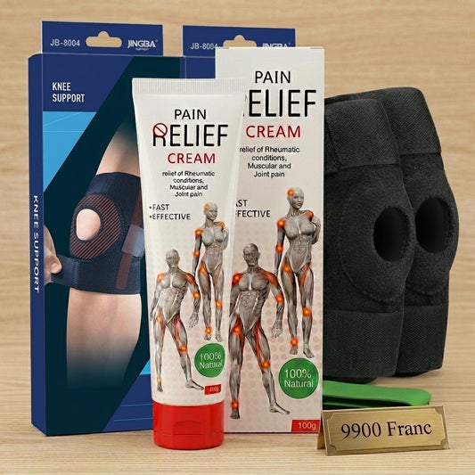 Deux Génouillères plus Une Crème de massage multifonctionnelle. Livraison à partir de 1000F