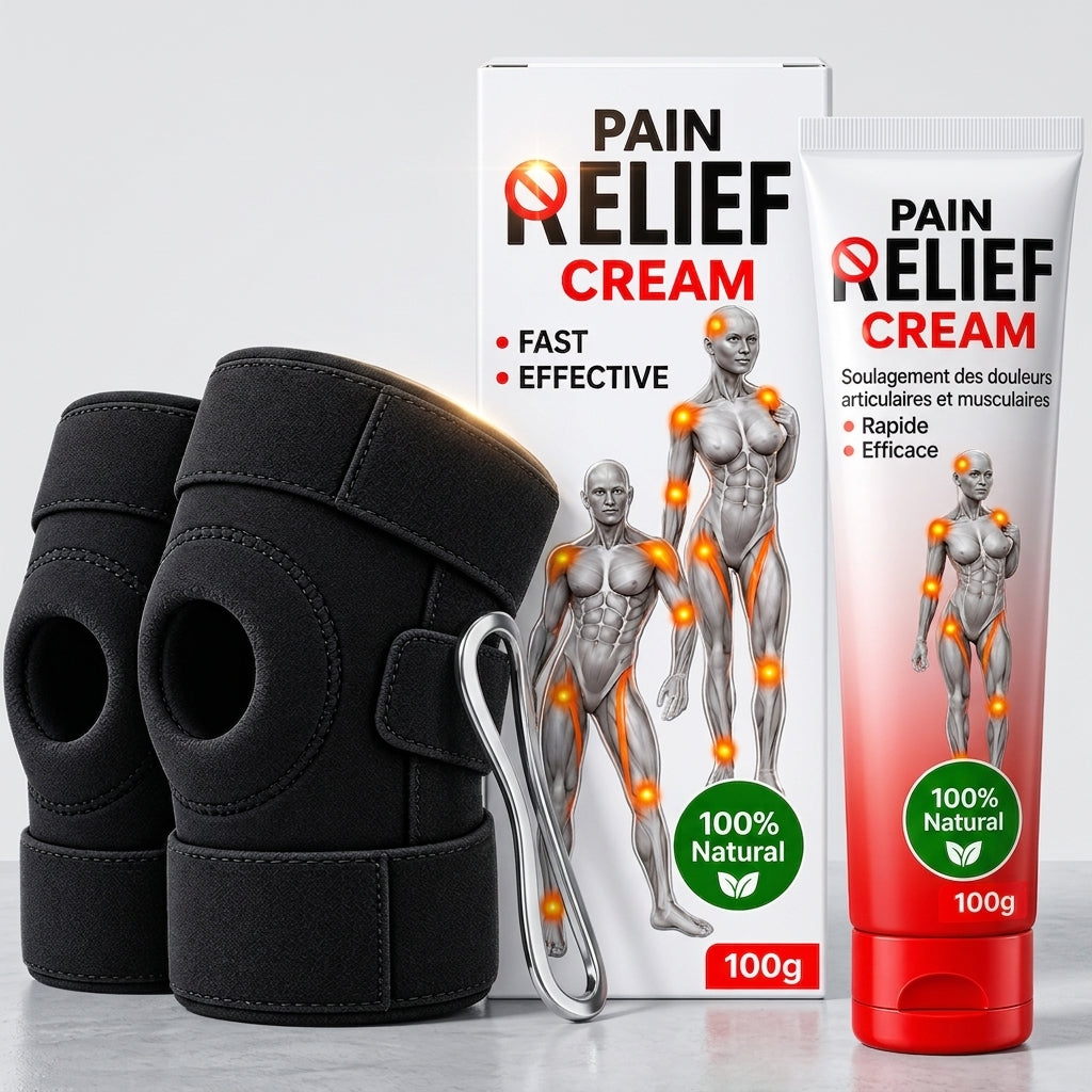1 Crème anti douleurs + 2 Genouillères ligamentaires. livraison à partir de 1000F
