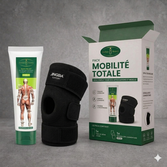 PACK MOBILITÉ TOTALE : Genouillère Ligamentaire Arthrose + Crème ou Spray Rapid Relief ( Livraison 1000F )