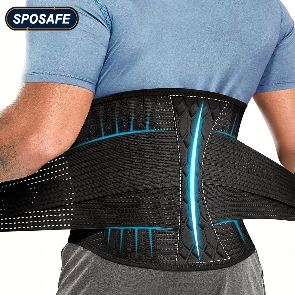 CEINTURE LOMBAIRE ORTHOPÉDIQUE RÉGLABLE AVEC AJUSTEMENT CONFORTABLE.